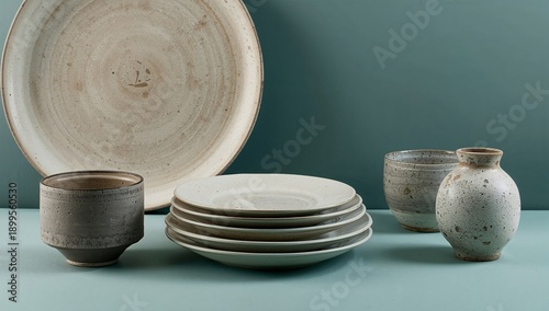 Plates and a Smooth Surface Create a Simple Setting in the Kitchen With a Coo...