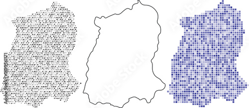 Three different shaded maps side by side