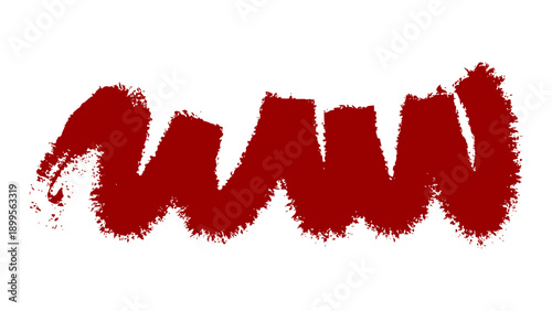 Hand drawn red paint brush stroke illustration isolated background transparent 