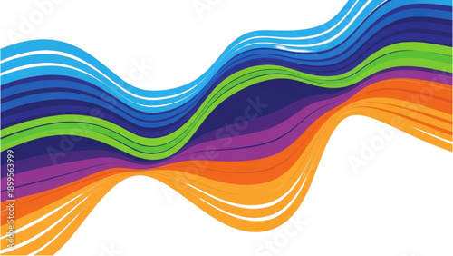 Vibrant wavy lines in motion, flowing dynamically across the screen, showcasing fluidity and energy from a modern viewpoint