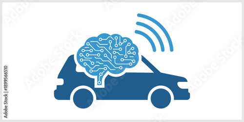 AI Car Brain Autonomous Vehicle Technology Smart Driving Connectivity.