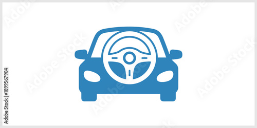 Car Steering Wheel Icon - Driving Transport Automotive Concept.
