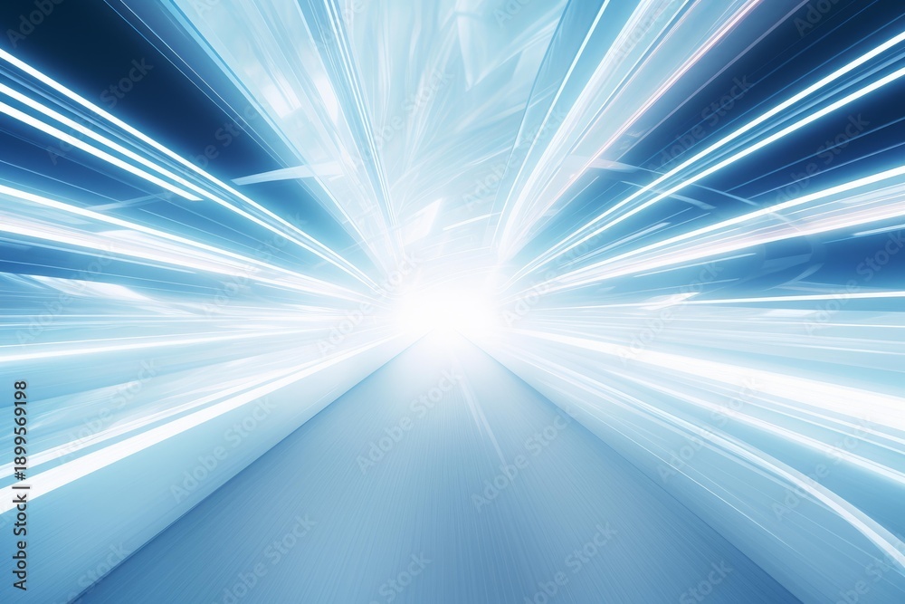 Fototapeta premium Abstract tunnel of light beams creating a sense of speed and progress