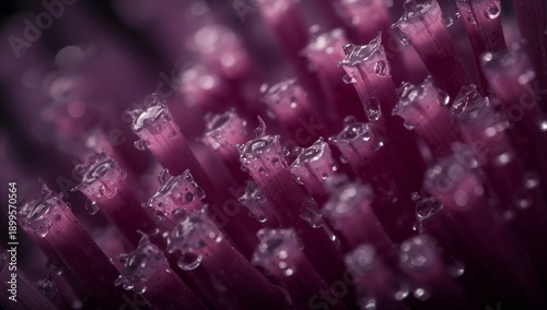 Close View of Pink Flower Parts Showing Details and Structure in a Garden Set...