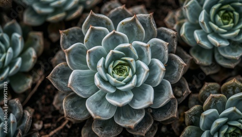 Succulent Plants Growing Close Together in a Garden During Daylight