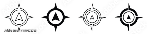 Minimal Circular Compass Icon for Navigation and Direction