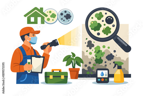 Professional mold inspection and testing service for home health and safety