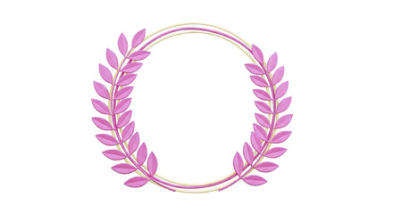 Pink Laurel Wreath Frame with Yellow Accents