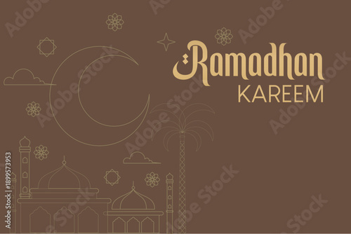 Minimal Elegant Ramadhan Kareem Background Design