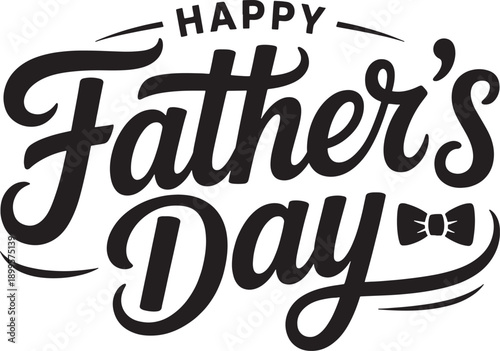 Happy Father's Day calligraphy with a stylish bow tie icon