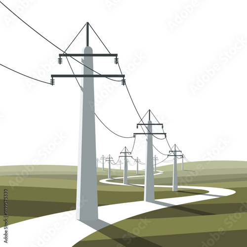 Electricity Pylons and Power Lines.