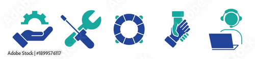 Helpdesk and Service Icons Collection, Support and Repair Concepts