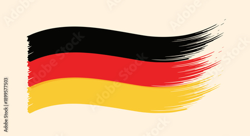 Artistic brush stroke of german flag with abstract design
