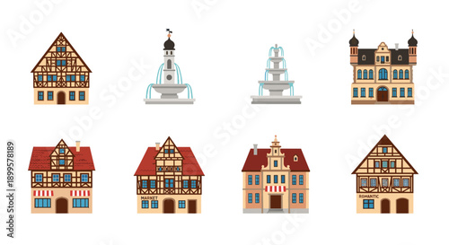 Charming german architecture and landmark collection