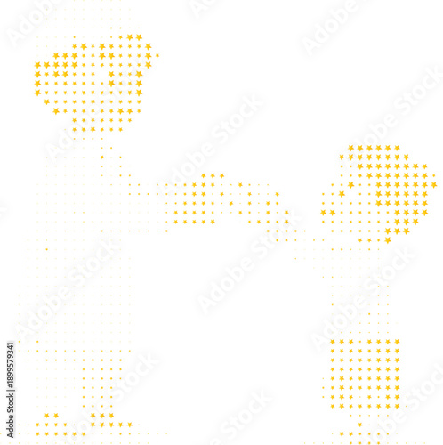 Golden stars forming abstract shapes, Decorative star based abstract illustration