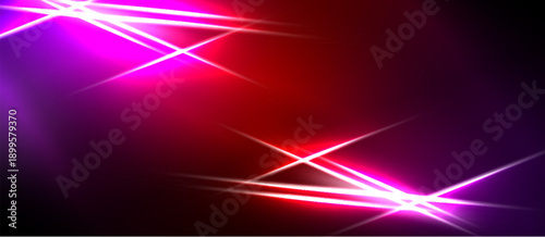 Vibrant pink lines intersect over red, purple gradients. Dark background creates dramatic contrast, bright illumination.