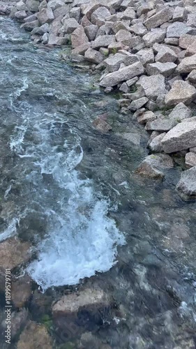 river flow on rocks, nature concept