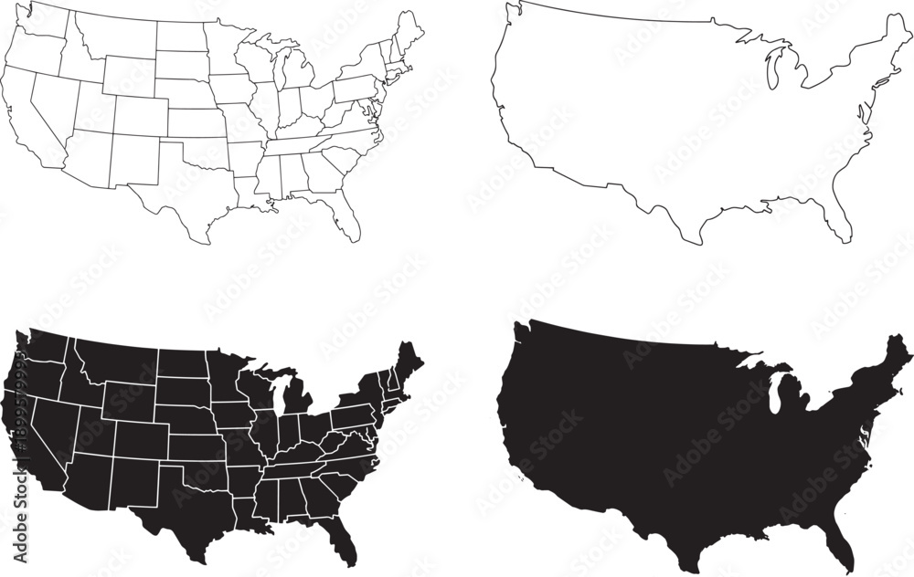 custom made wallpaper toronto digitalUSA Map Outline And Solid Vector