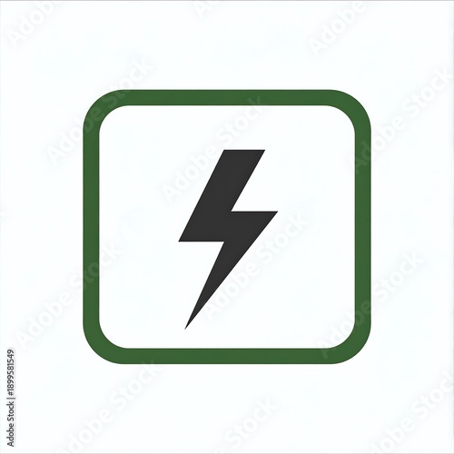 A green-outlined square with a black lightning bolt symbol inside Free Download A green-outlined square with a black lightning bolt symbol inside - GFXLoad
