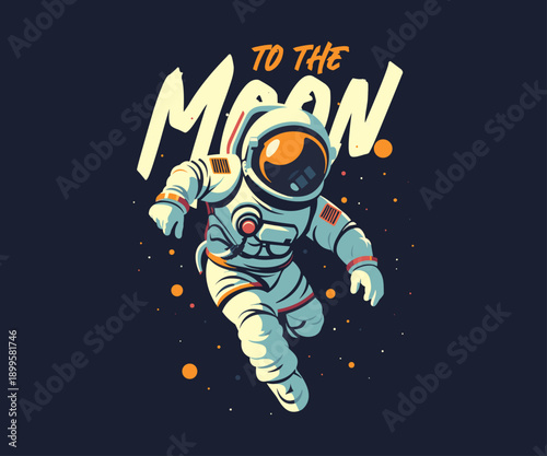 Astronaut in outer space vector illustration