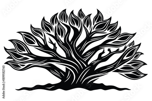 sandalwood silhouette line art vector illustration