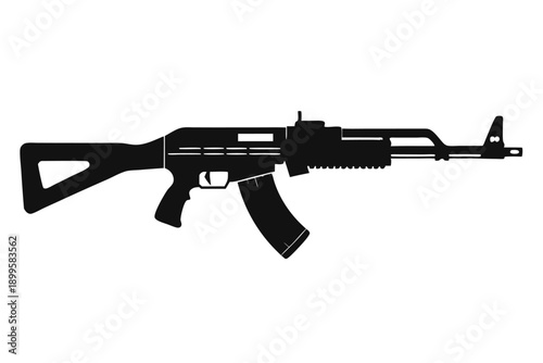 rifle silhouette line art vector illustration