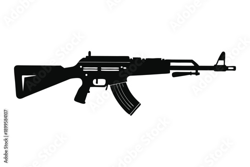 rifle silhouette line art vector illustration