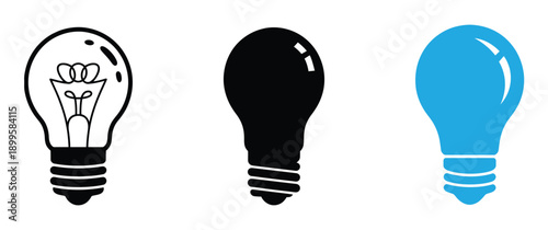 Light bulb icon. Lightning in light bulb icon.  