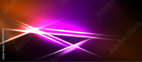 Bright pink light streaks across dark orange, purple background. Intense glow emanates from central point, creating dynamic visual effect.