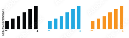 Volume level adjustment. Vector isolated icon. Low fading icon. Volume bar vector icon. EPS 10