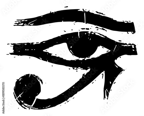 Eye of Horus ancient egyptian symbol in grunge style
