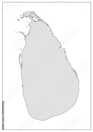 Blank Sri Lanka vector map isolated on white background