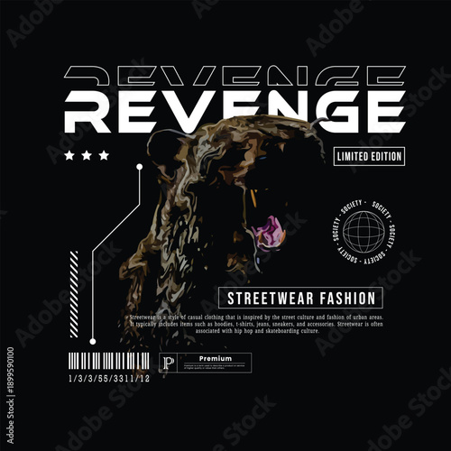 Streetwear graphic design motif. Art typography, graffiti art, urban style. For t-shirt design