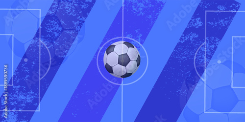 Modern soccer banner background with football on stylized field and dynamic lines. Clean sports design suitable for web banners, advertising, promotions, and digital marketing.Eps10