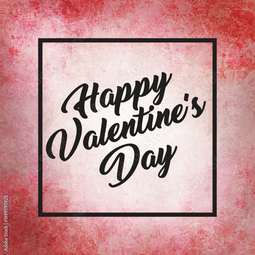 Romantic Valentine’s Day Greeting with Hand-Lettered Typography on Red Textured Background. Perfect for Cards, Social Media Posts, Posters, Invitations and Holiday Marketing Designs.