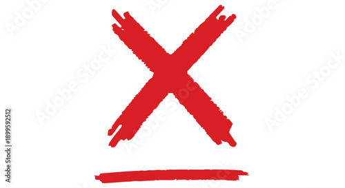 A large red X symbol with a brush stroke effect on a Transparent Background, indicating rejection or cancellation.
