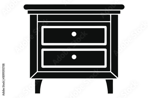 nightstand silhouette line art vector illustration