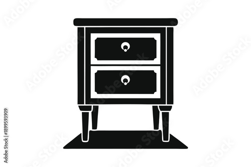 nightstand silhouette line art vector illustration