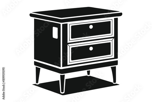 nightstand silhouette line art vector illustration