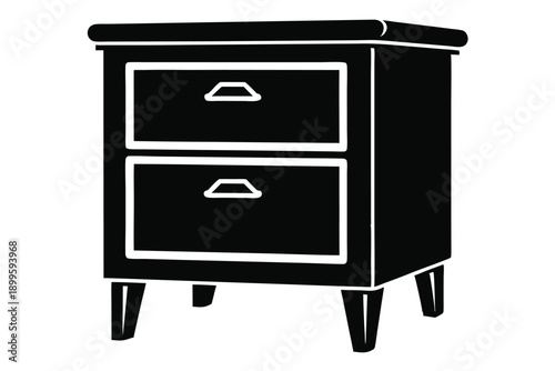 nightstand silhouette line art vector illustration