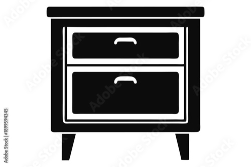 nightstand silhouette line art vector illustration