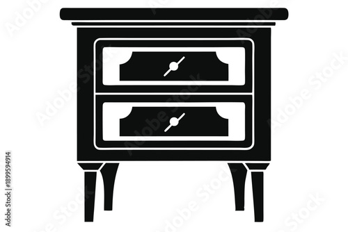 nightstand silhouette line art vector illustration