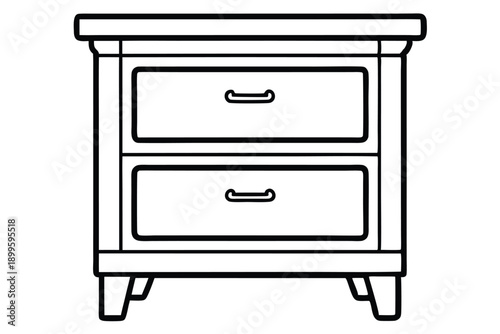 nightstand silhouette line art vector illustration