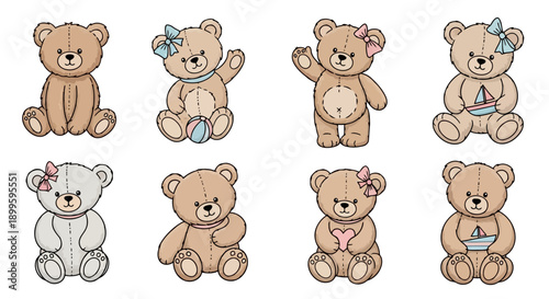 Adorable Teddy Bear Collection: A heartwarming compilation of meticulously crafted teddy bears, each radiating charm with their unique accessories.