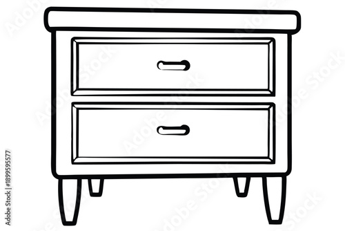 nightstand silhouette line art vector illustration