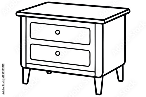 nightstand silhouette line art vector illustration