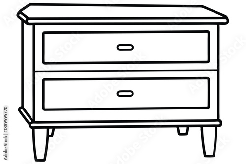 nightstand silhouette line art vector illustration