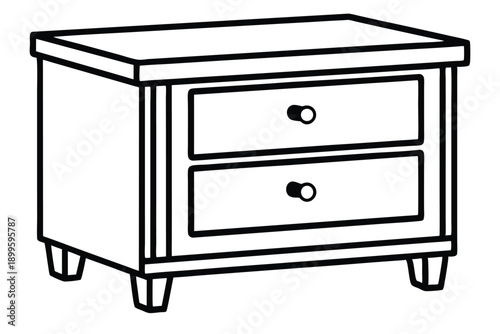 nightstand silhouette line art vector illustration