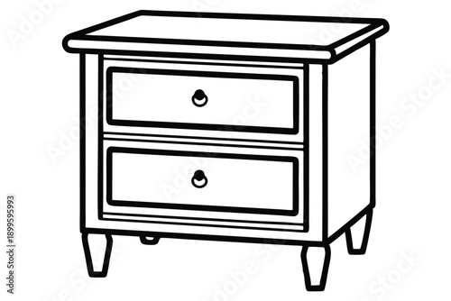 nightstand silhouette line art vector illustration