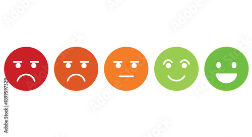 A set of emoticon faces with different emotions, from sad to happy, on a Transparent Background, conveying various feelings.